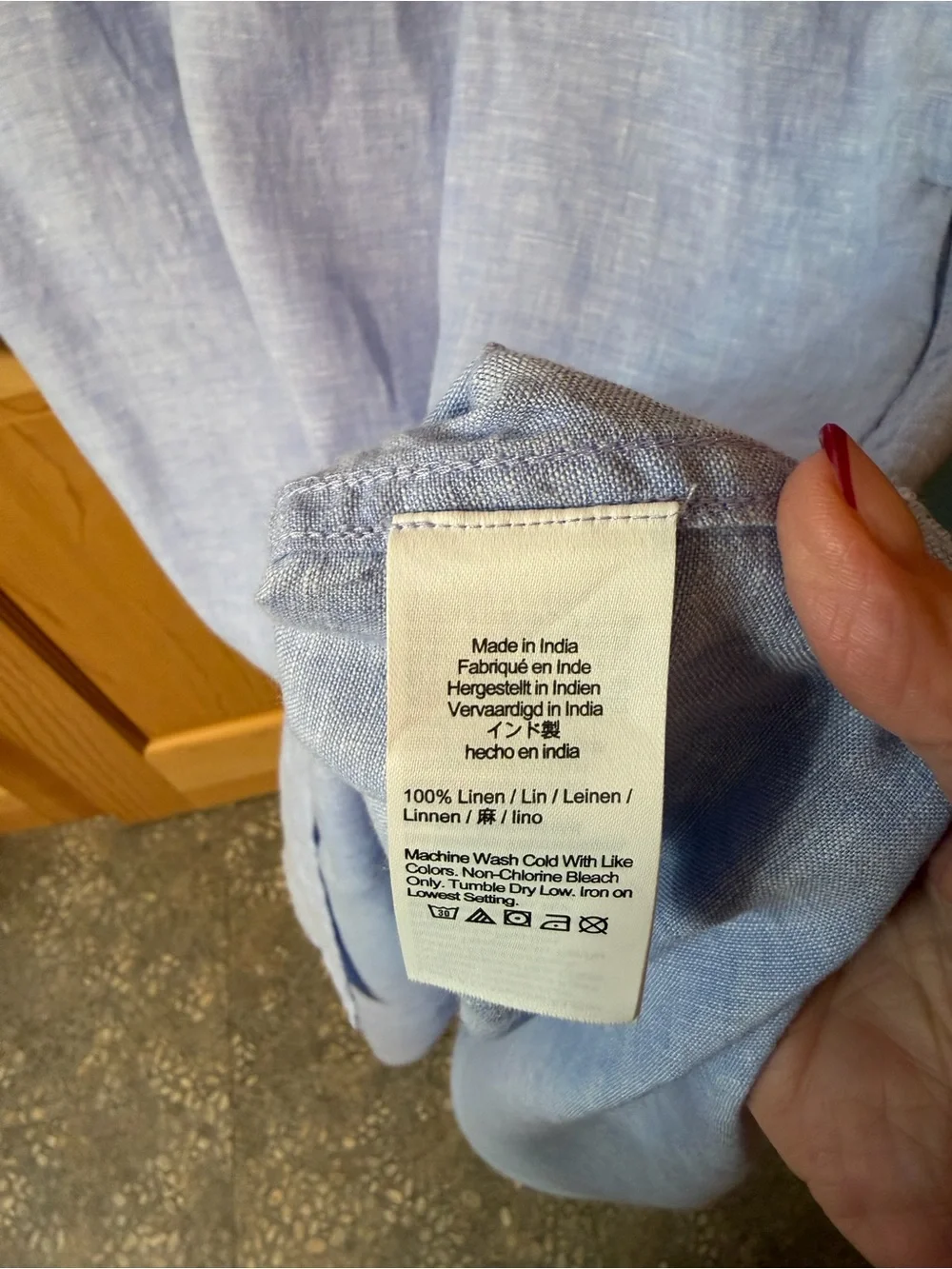 J.Crew 100% Linen Blue Popover Maxi Shirt Dress Size M